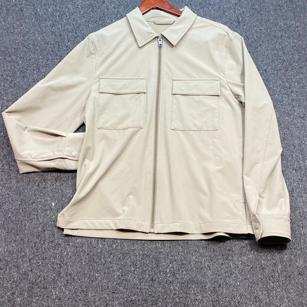 Express Zip‎ Shirt Jacket Sz S Mens Tan Streetwear Tech Lightweight Chore Coat